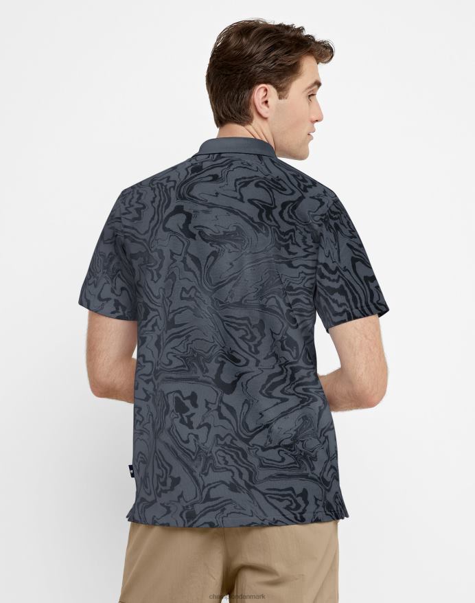 Champion polo shirt c logo flydende marmor print V6J66569 flydende marmor stealth