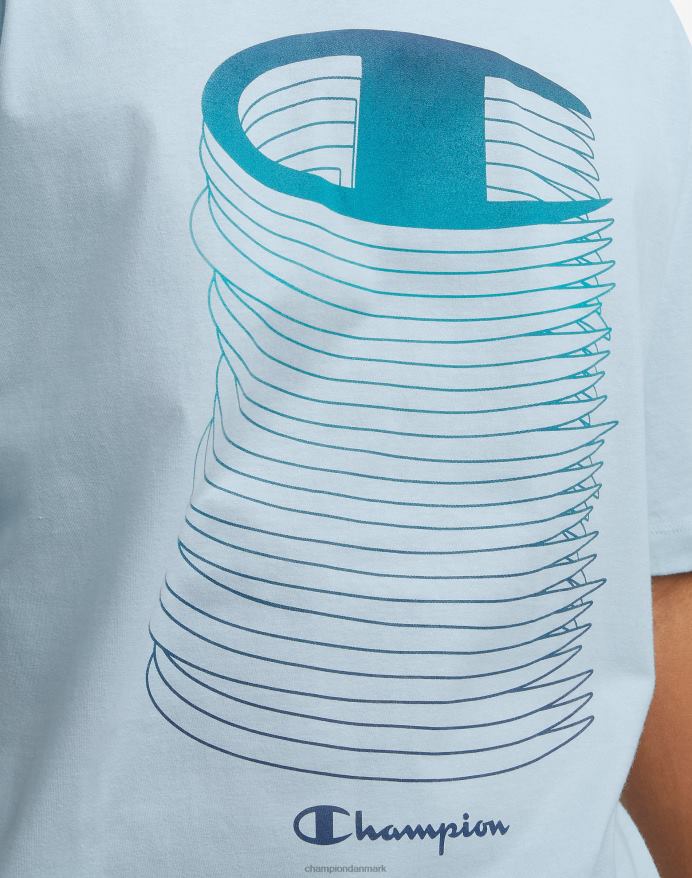 Champion store og høje klassiske grafiske t-shirts stablet c-logoer V6J66563 forfine himmelblå