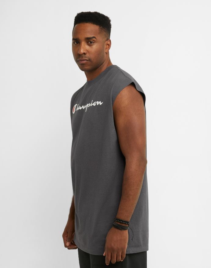Champion store og høje klassiske muskeltank c script V6J66623 granitlyng