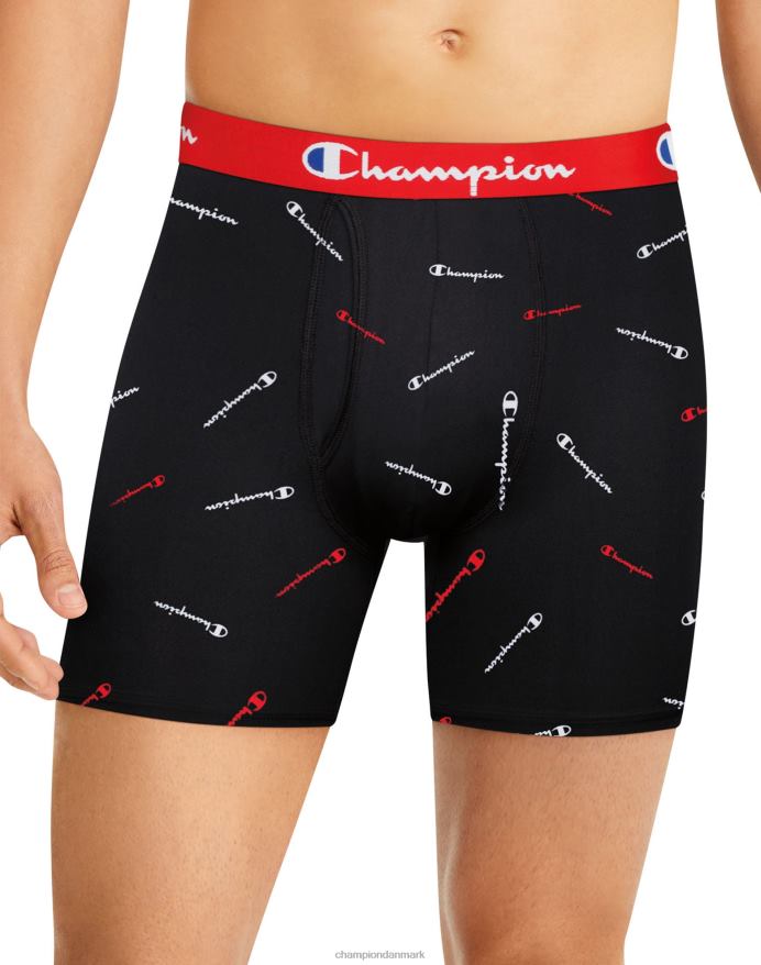 Champion boxershortspakke letvægts stretch fugttransporterende 3-pak rød/grøngrøn/print V6J66676