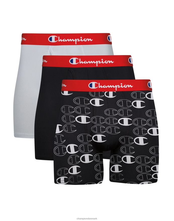 Champion boxershortspakke letvægts stretch fugttransporterende 3-pak sort assorteret V6J66673