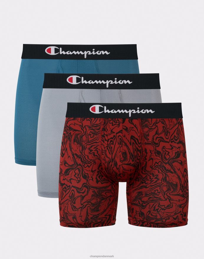 Champion boxershortspakke letvægts stretch fugttransporterende mesh 3-pak V6J66661 assorteret