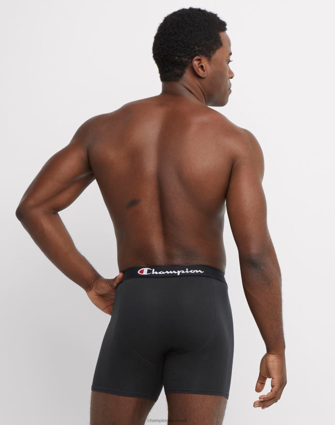 Champion hverdagskomfort boxershortspakke fugttransporterende sort & oxfordgrå 3-pak V6J66686