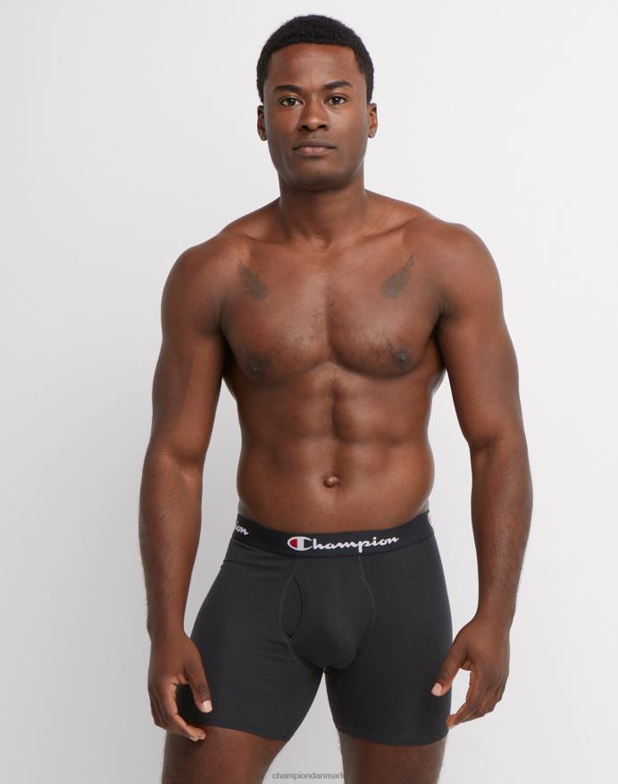 Champion hverdagskomfort boxershortspakke fugttransporterende sort & oxfordgrå 3-pak V6J66686