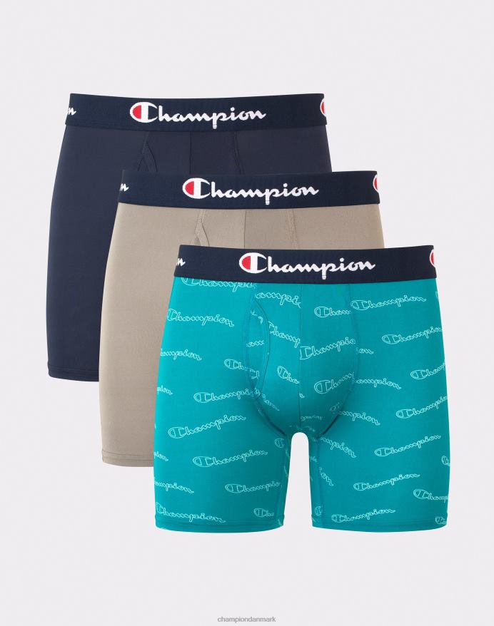 Champion lette stretch boxershorts med lommepakke fugttransporterende anti-lugt 3-pak V6J66660 assorteret
