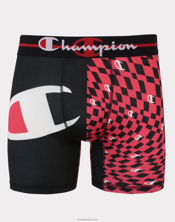 Champion specialitet boxershorts tern V6J66669 c logo sort rød tern