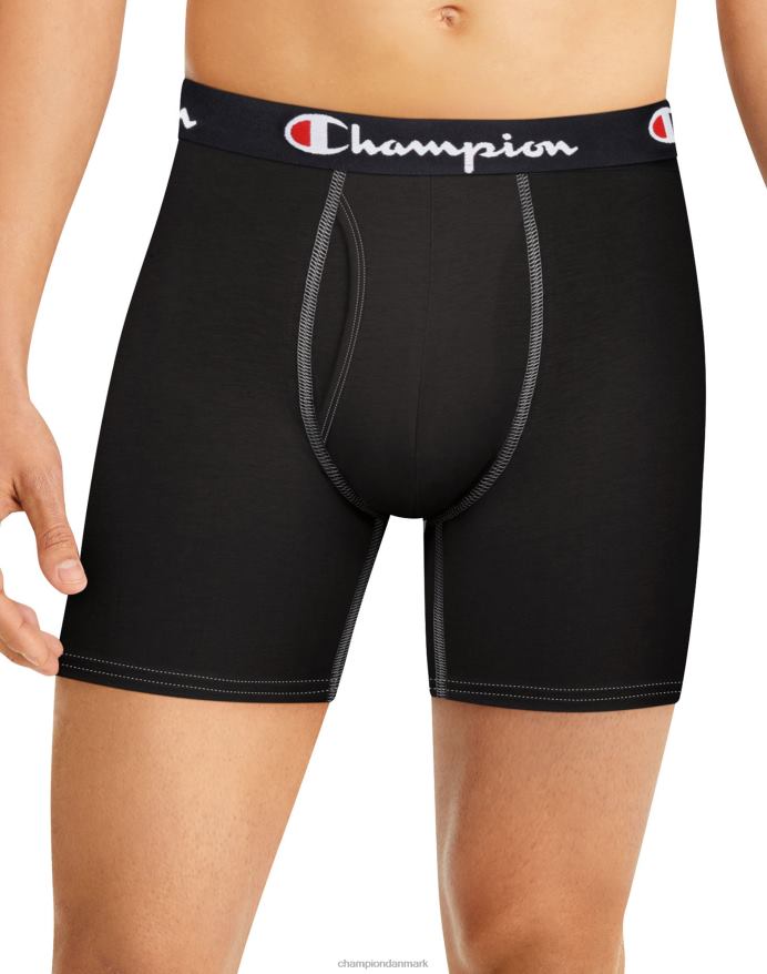 Champion total støttepose boxershortspakke fugttransporterende anti-gnidning bomuldsstretch 3-pak sort V6J66689