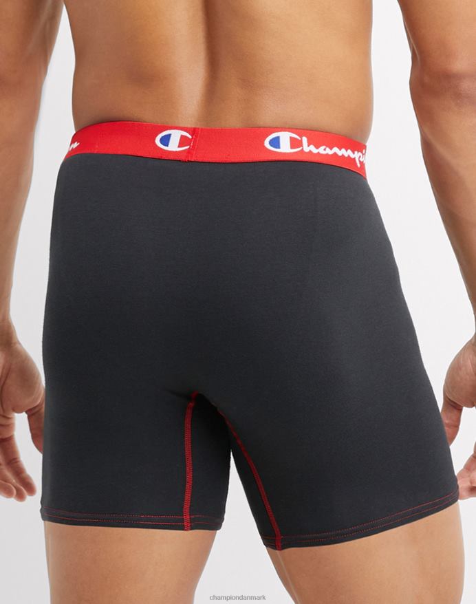 Champion total støttepose boxershortspakke fugttransporterende anti-gnidning bomuldsstretch 3-pak sort V6J66689