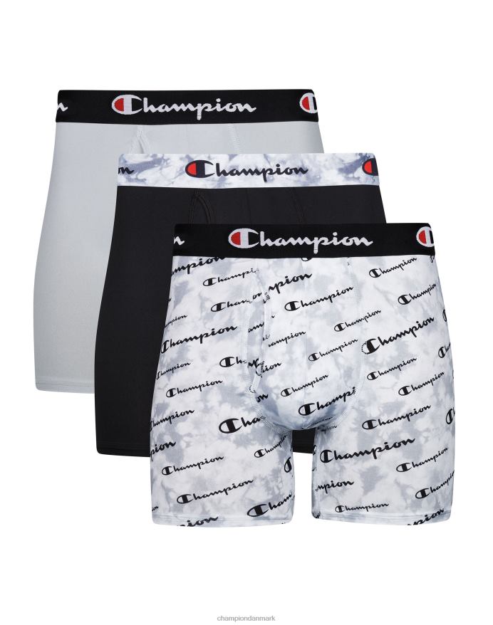 Champion total understøttende pose boxer-trusse pakke fugttransporterende anti-gnidning letvægts mesh pose 3-pak grå V6J66681