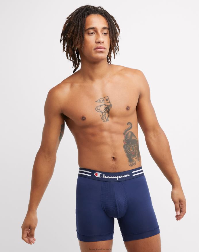 Champion ydeevne boxershortspakke fugttransporterende anti-lugt polyester spandex 3-pak marineblå/blå/rød V6J66675
