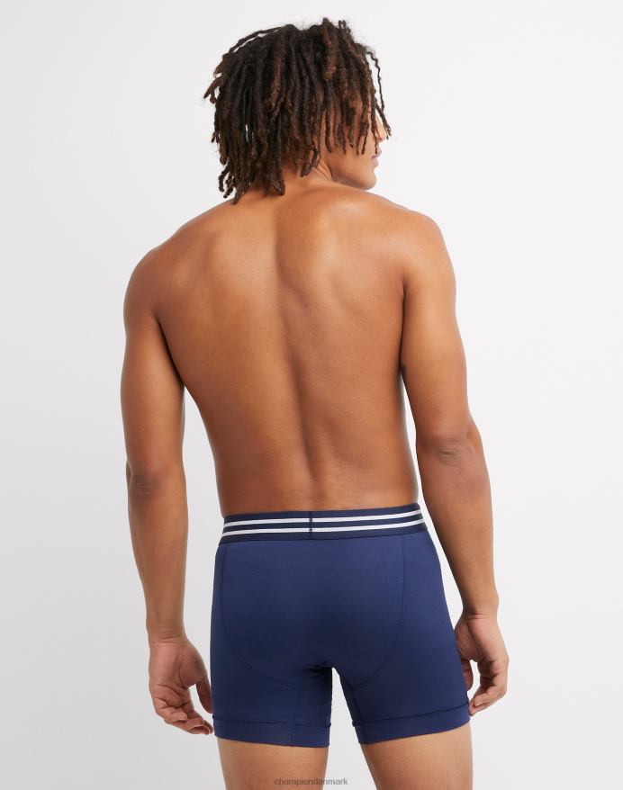 Champion ydeevne boxershortspakke fugttransporterende anti-lugt polyester spandex 3-pak marineblå/blå/rød V6J66675
